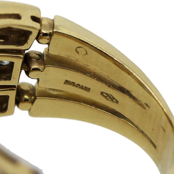 Bulgari Allegra 18k Yellow Gold Diamond Multi Stone Ring