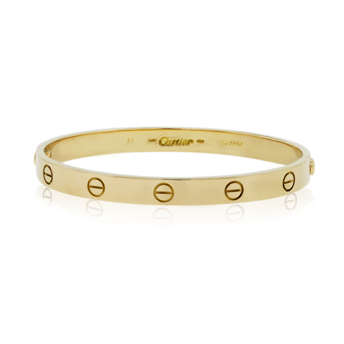 Cartier 18k Yellow Gold LOVE Bracelet Bangle Size 18