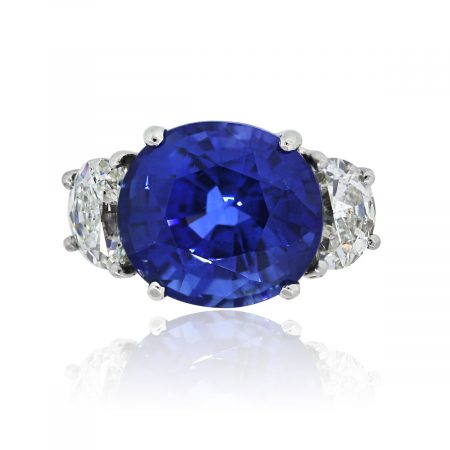 You are viewing this 18k Yellow Gold Oval Natural Heated Madagascar Sapphire Diamond Ring!