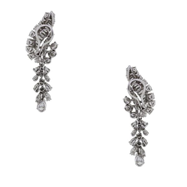 Platinum Diamond Drop Dangle Earrings