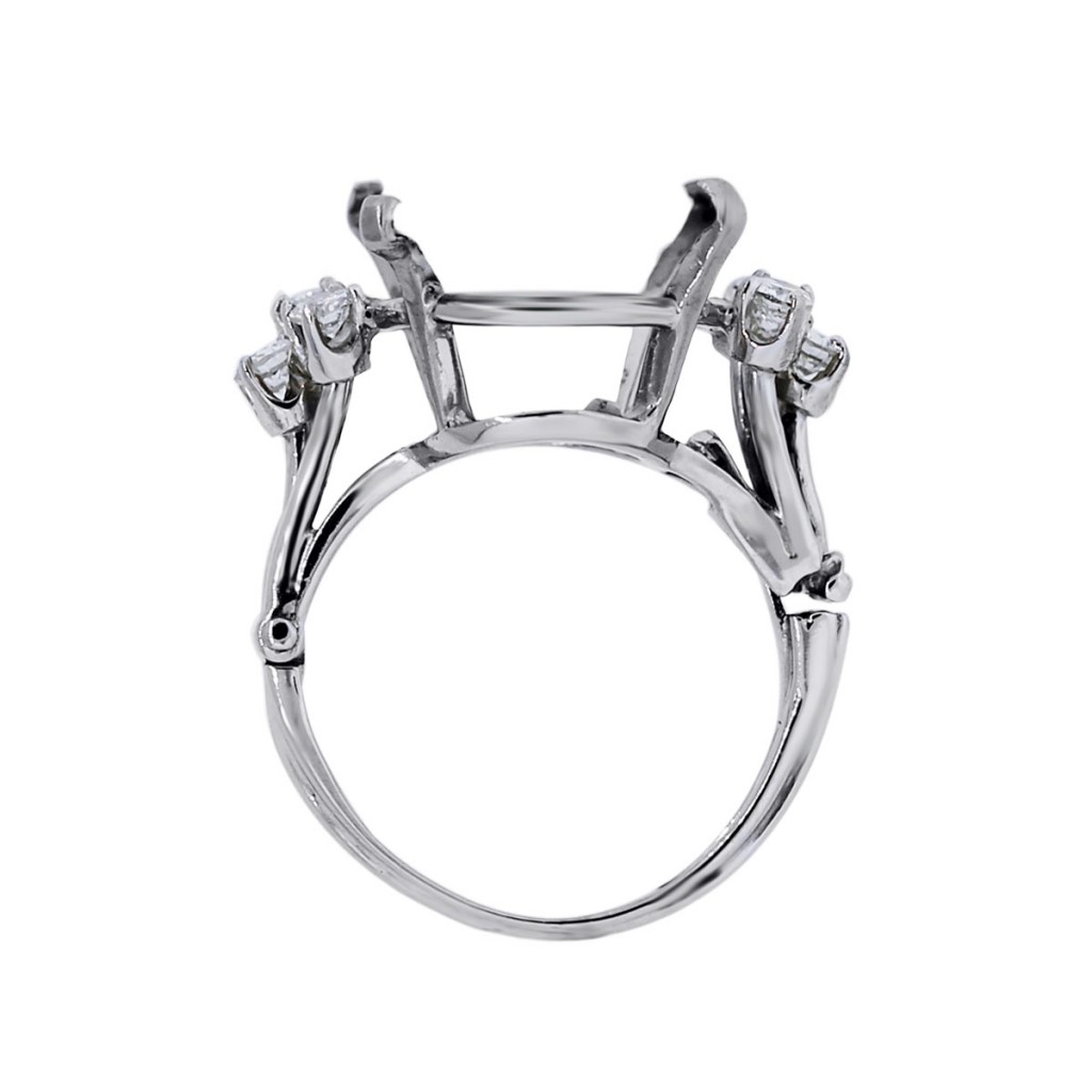 White Gold Four Prong Diamond Engagement Ring Mounting