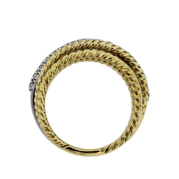 David Yurman 18k Yellow Gold Diamond 11mm Ring