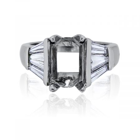 You are viewing this Platinum Emerald Cut Diamond Baguette Mounting!