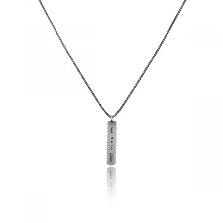 Tiffany & Co. Silver Bar Pendant Necklace!