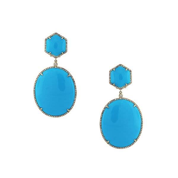 Turquoise Slice Earrings