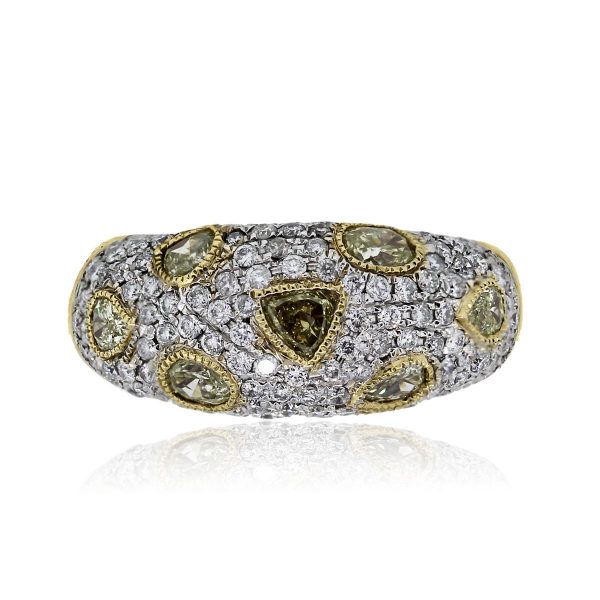 You are viewing this 18k Yellow Gold White & Yellow Diamond Ring!
