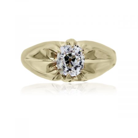 You are viewing this 14k Yellow Gold Antique Cushion Gents Diamond Ring!