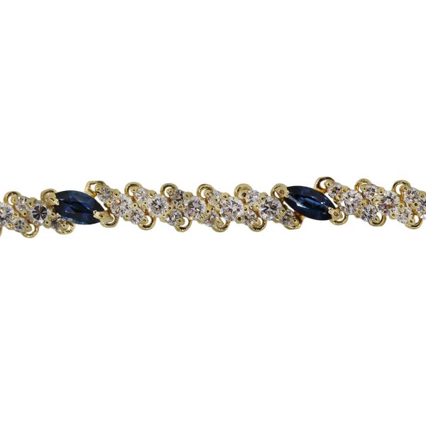 Yellow Gold Diamonds & Sapphires Bracelet