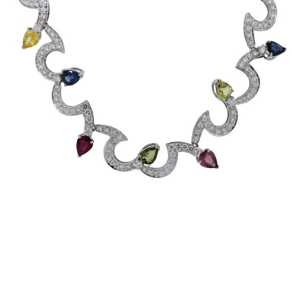 Multi Color Sapphires Necklace