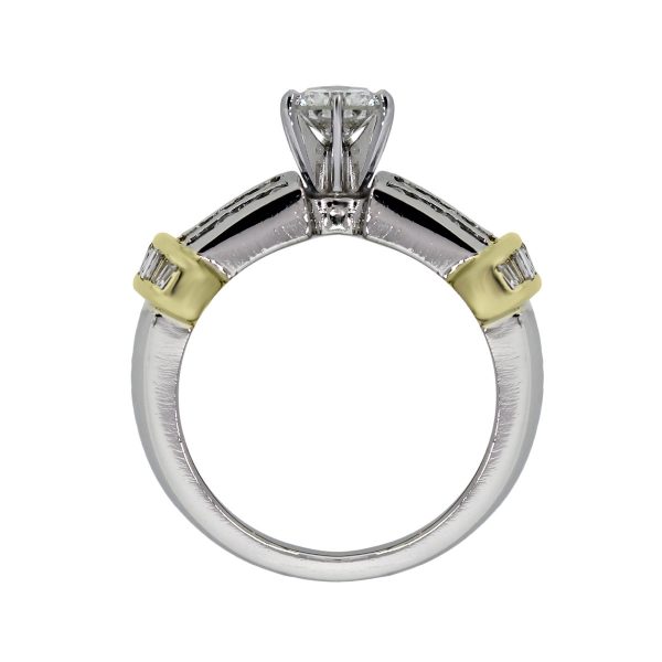 Platinum and Gold Round Diamond Wedding Ring