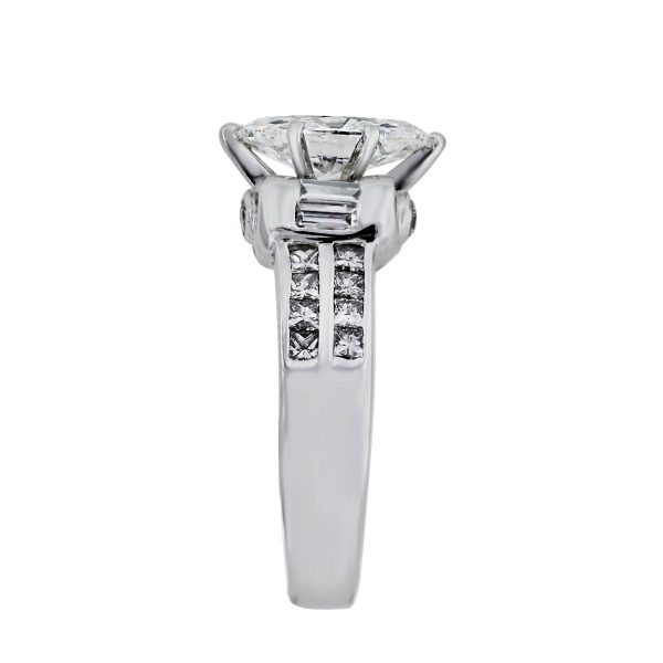 Platinum Marquise Brilliant Diamond Wedding Ring