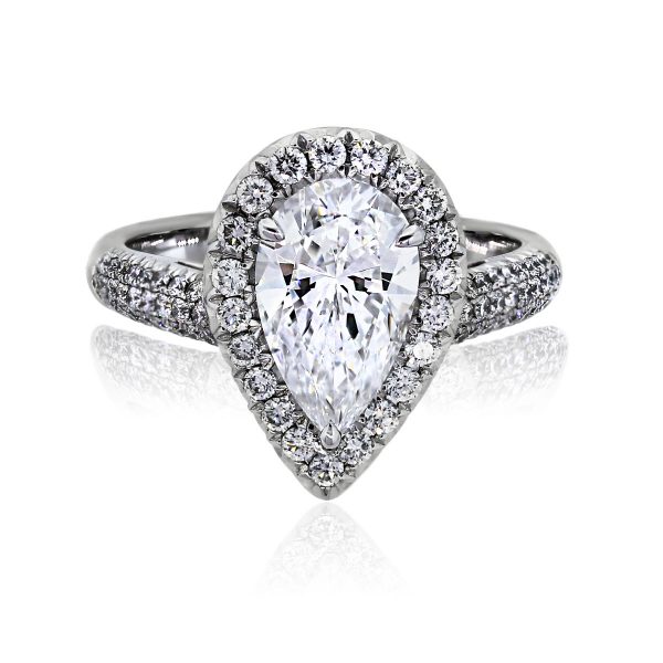 You are viewing this Platinum 1.67ct Pear Shape Diamond GIA certified Engagement Ring!