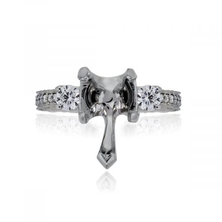 You are viewing this Platinum Pear Shape Diamond Engagement Ring Mounting!