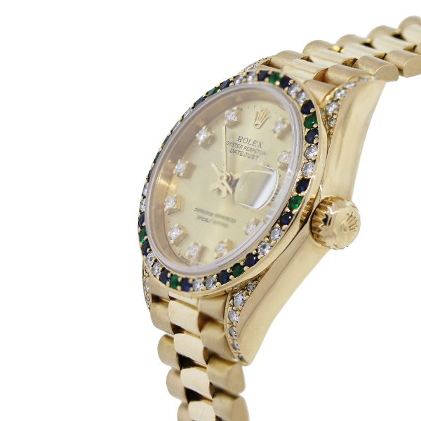Diamond and Gemstone Rolex Ladies Watch