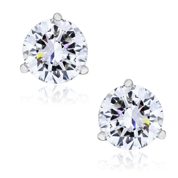 You are viewing these 14k White Gold Round Brilliant 2.20ctw Diamond Stud Earrings!
