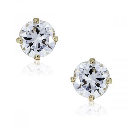 You are viewing these 14k Yellow Gold Round Brilliant Diamond Stud Earrings!