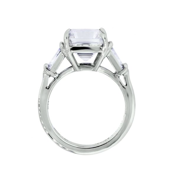 Platinum 4CT Emerald Diamonds Engagement Ring