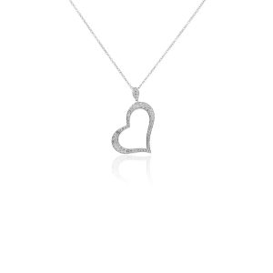Piaget 18k White Gold Diamond Heart Pendant Necklace