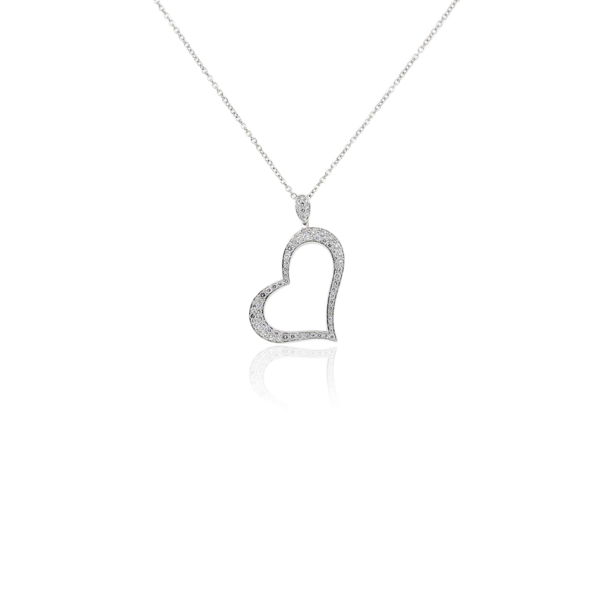 1.5 carat Diamond Pendant Necklace Jewelry Heart Shaped White Gold 8mm  Heart HMD 