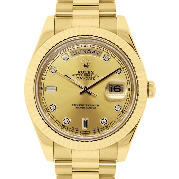 You are viewing this Rolex 218238 Day Date 2 Champagne and Diamond Dial Watch!