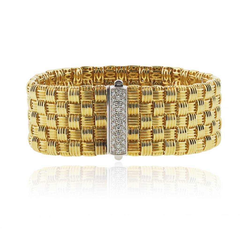 Roberto Coin Appassionata 18K Yellow Gold 5 Row Diamond Bracelet