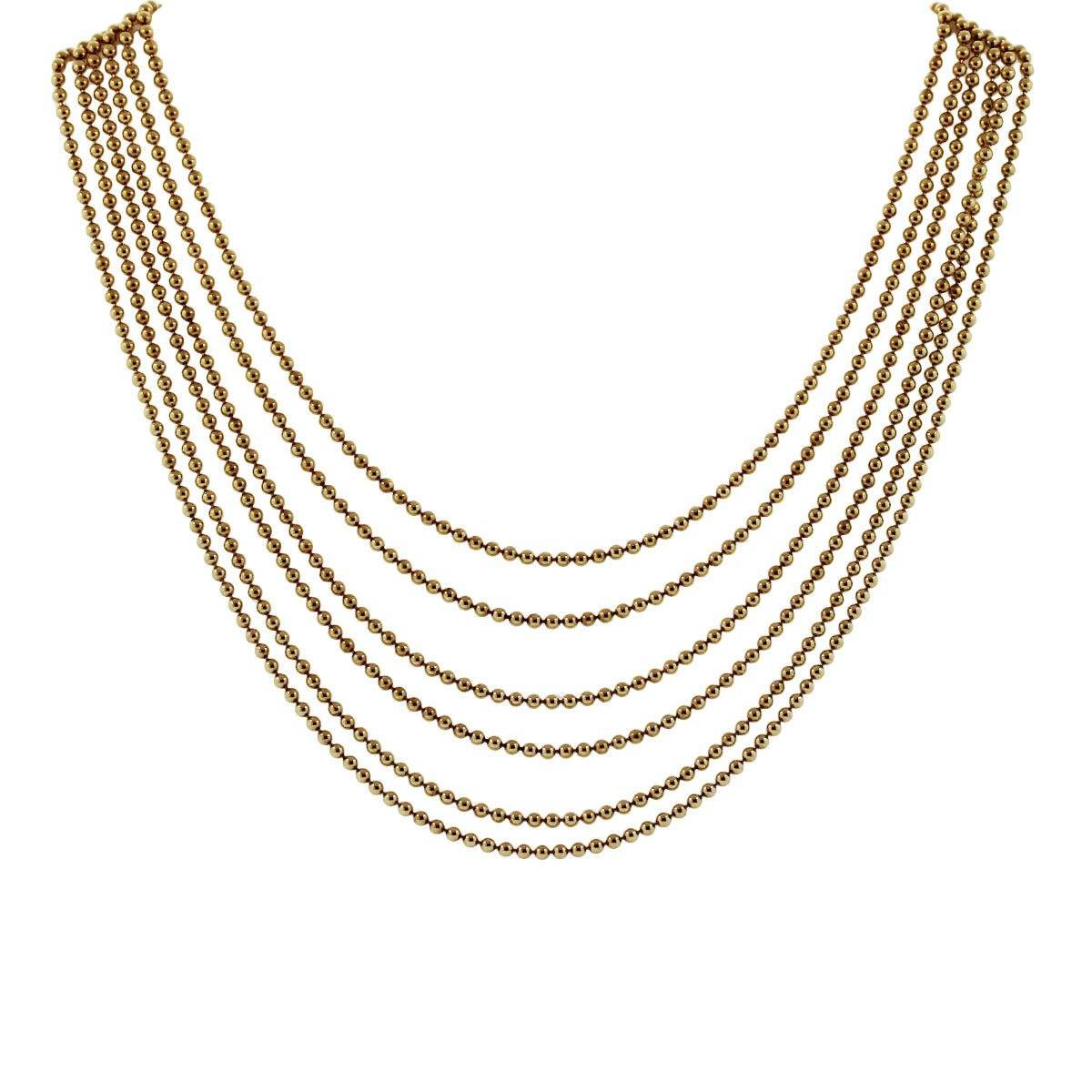 Cartier 18k Yellow Gold Six Strand Necklace - Boca Raton