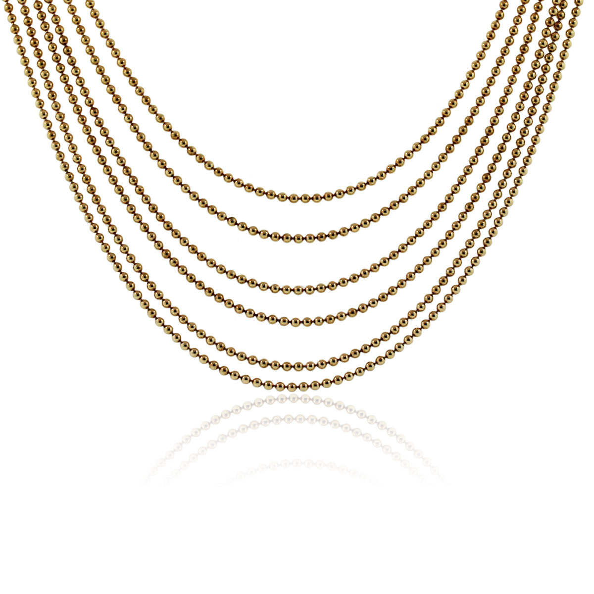 Cartier 18k Yellow Gold Six Strand Necklace - Boca Raton
