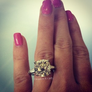 Cushion Cut with baguettes