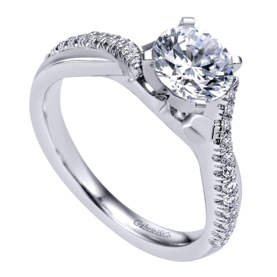 Gabriel Co Engagement  Rings  14k White  Gold  Diamond 