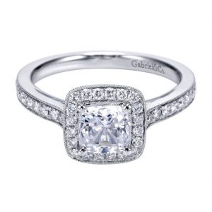 Princess Cut Halo Engagement Ring