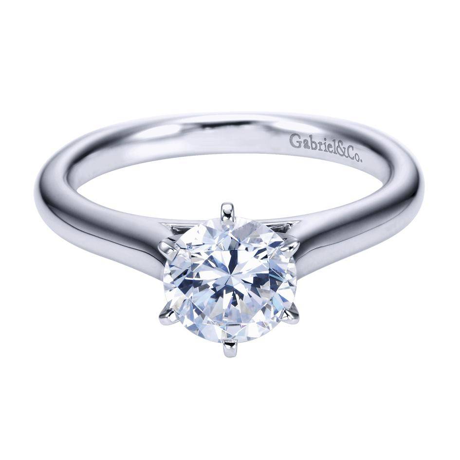Gabriel NY 14k White Gold Solitaire Engagement Ring – Raymond Lee Jewelers