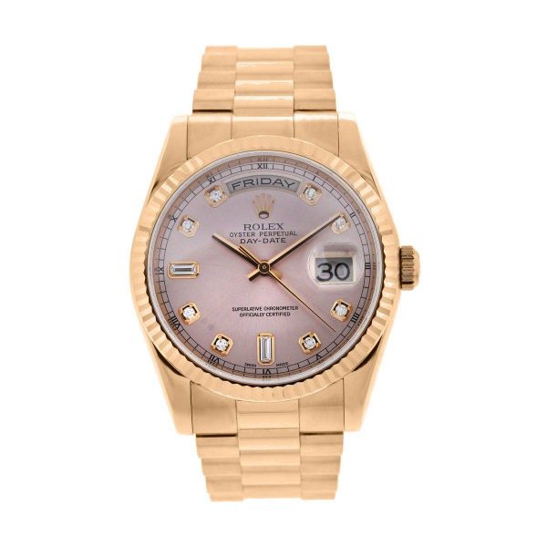 Rolex 118235 Day Date Diamond Dial Watch