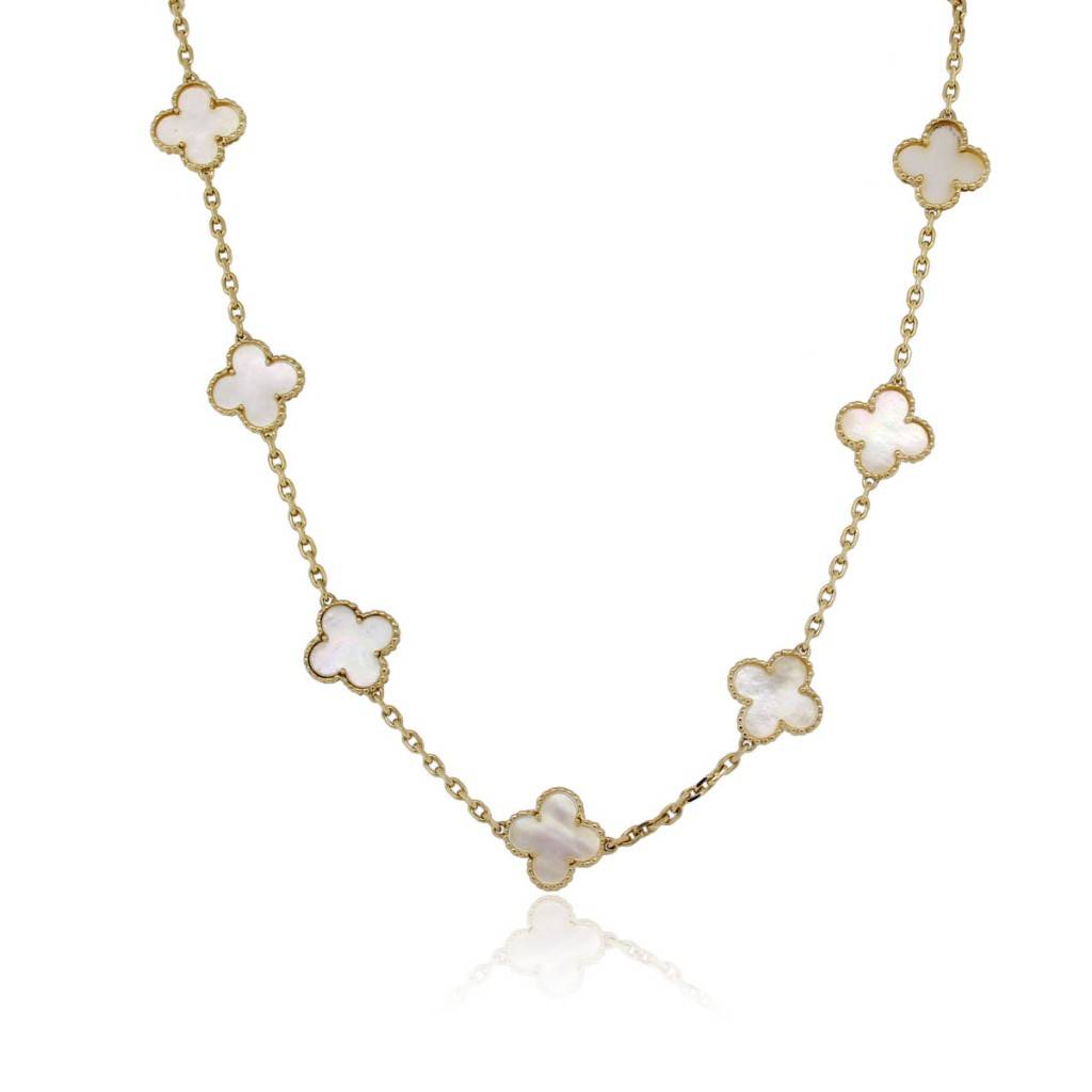 Van Cleef & Arpels Motif 18k Yellow Gold 10 Mother Of Pearl Alhambra ...