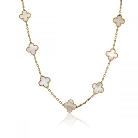 You are viewing this Van Cleef & Arpels Yellow Gold 10 Motif Alhambra Necklace!