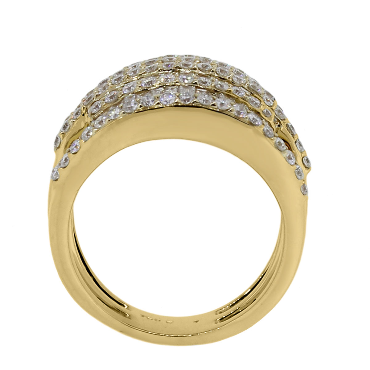 18k Yellow Gold 2.62ctw Baguette and Round Brilliant Diamond Ring