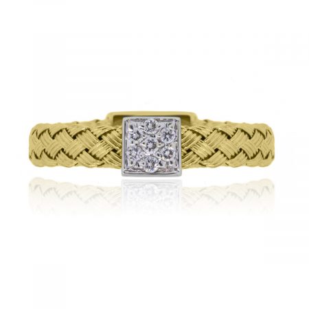 Roberto Coin 18k Yellow Gold Diamond Woven Ring!