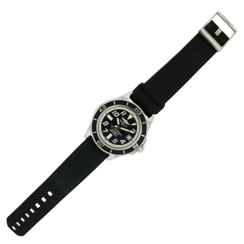 Breitling Superocean a17364 Stainless Steel on Rubber Band 