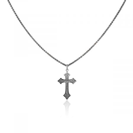 You are viewing this 14k White Gold Cross Pendant and Necklace!