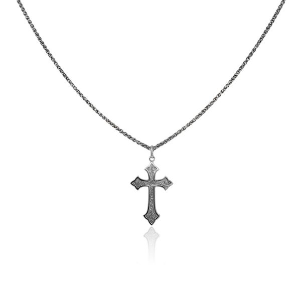 You are viewing this 14k White Gold Cross Pendant and Necklace!