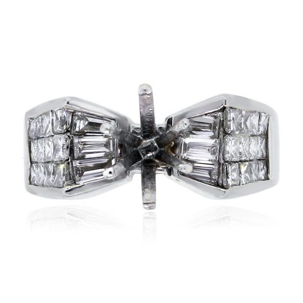 You are viewing this 18k White Gold 1.25ctw Marquise and Princess Cut Diamond Mounting!