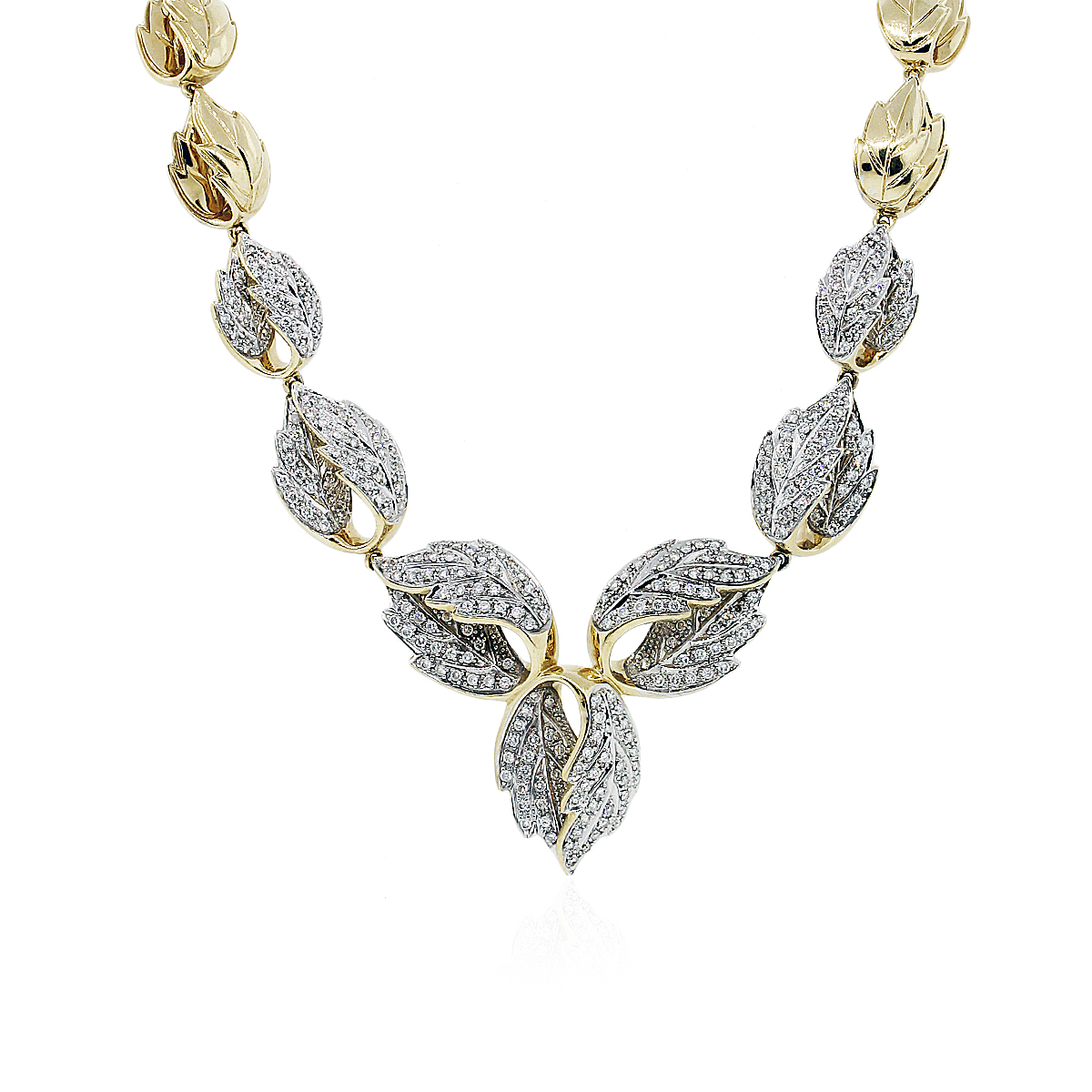 foliage-shaped diamond jewelry