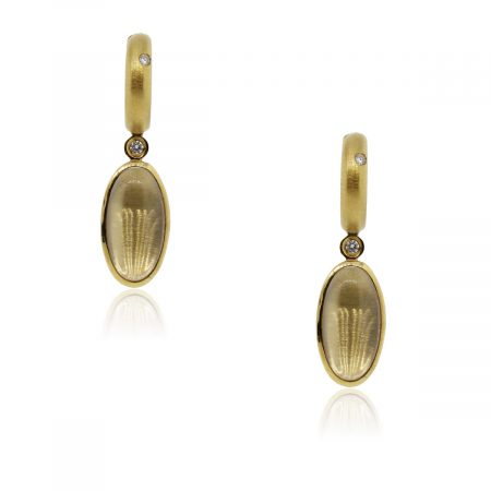 You are viewing these H. Stern 18k Yellow Gold Clear Quartz Diamond Earrings!