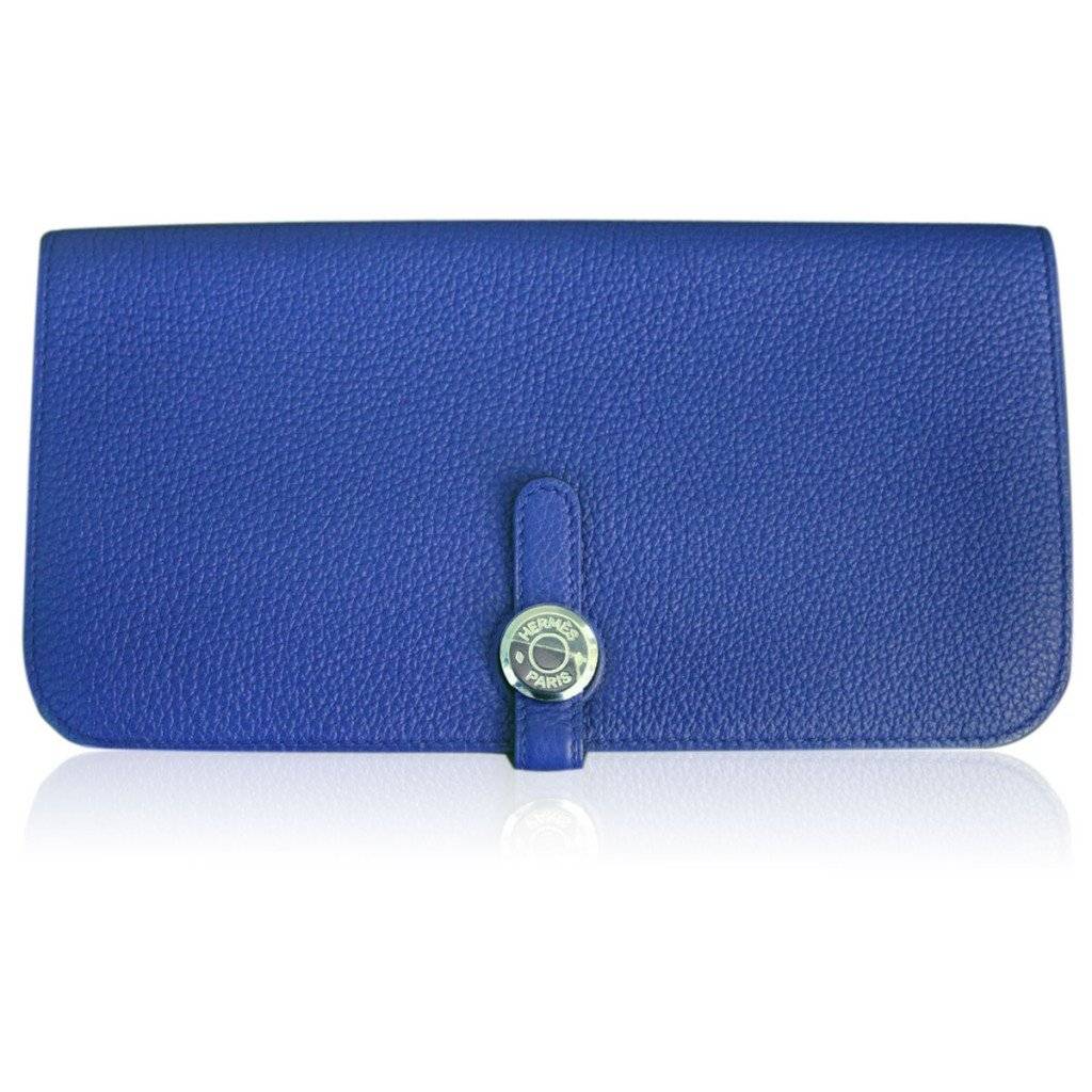Hermes Bleu Electrique Swift Leather Dogon Wallet