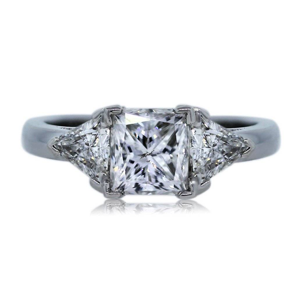 1.52ct Princess and Trillion Cut Diamond Engagement Ring