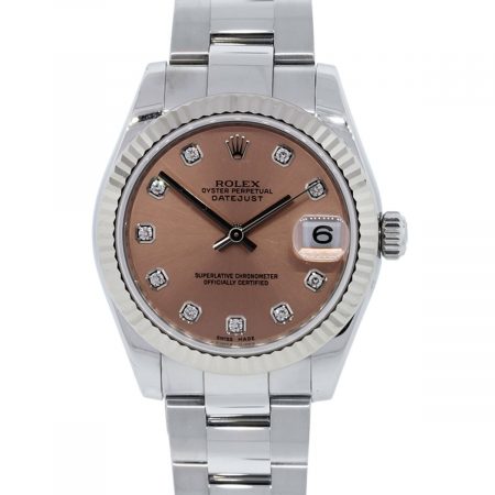 You are viewing this Rolex 178274 Datejust Pink Diamond Dial Steel Watch!