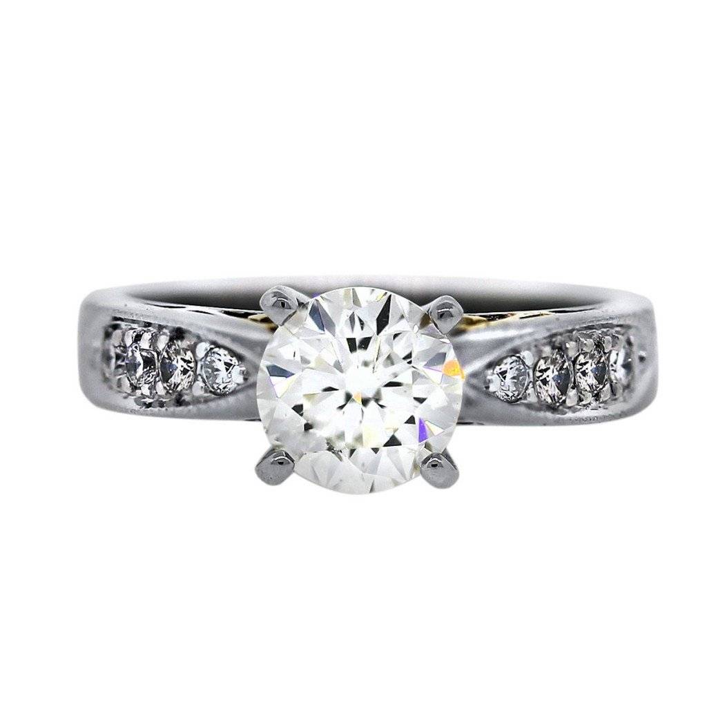 GIA CERTIFIED 18K TWO TONE 1 CARAT DIAMOND ENGAGEMENT RING