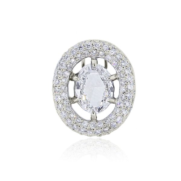 You are viewing this 18k White Gold 1.70CT Oval Diamond Slide Pendant!