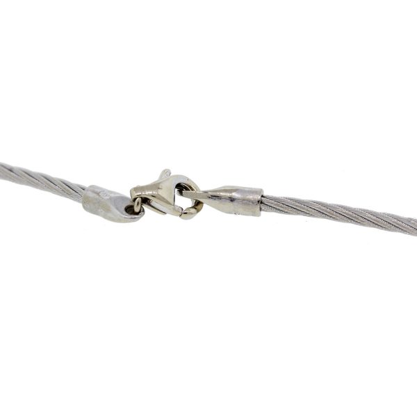 14K White Gold Plain Rope Necklace