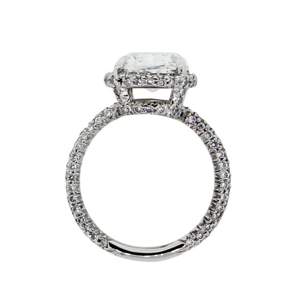 Platinum 3.02ct Cushion Cut Diamond Engagement Ring