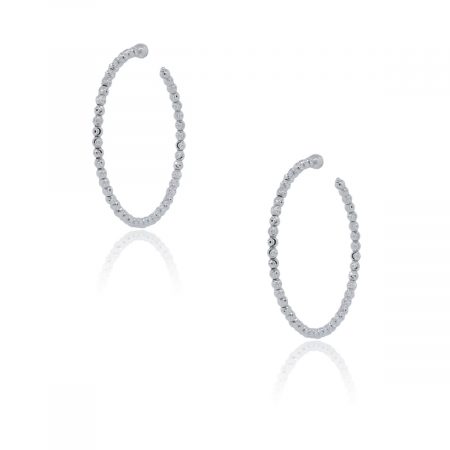 Officina Bernardi SS & Platinum Rodium Hoop Earrings!